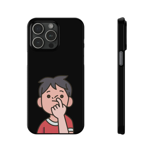 Silly Slim Phone Cases - Boy Picking Nose